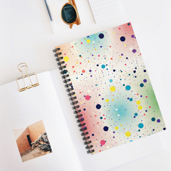 Rainbow Dots Spiral Notebook - Ruled Line