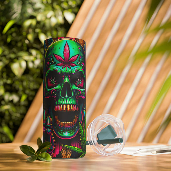 Skull Weed Maars Maker Skinny Matte Tumbler, 20oz