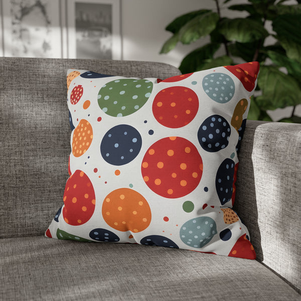 Rich Polka Dots Spun Polyester Square Pillowcase