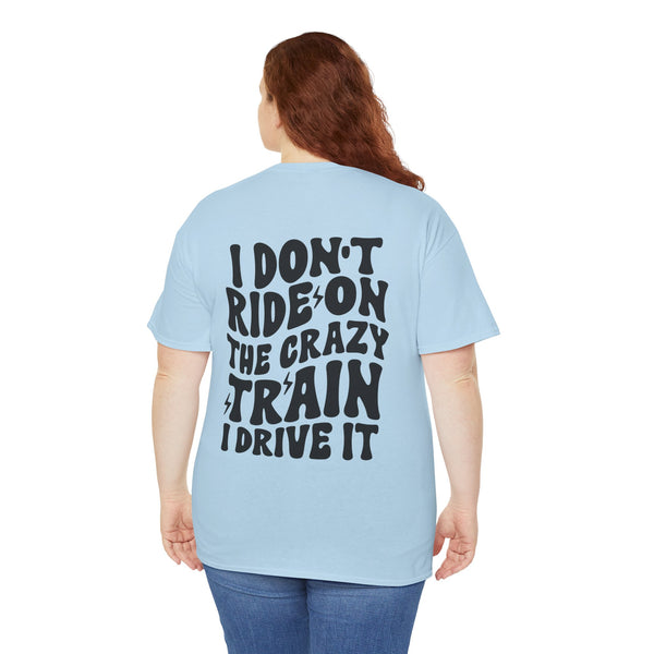 Ride the Train Women Heavy Cotton Tee T-Shirt