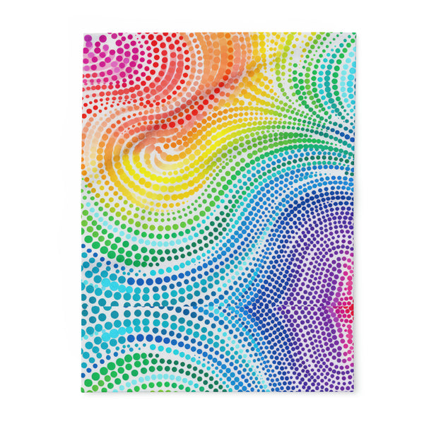 Swirl Polka Dots Arctic Fleece Throw Blanket