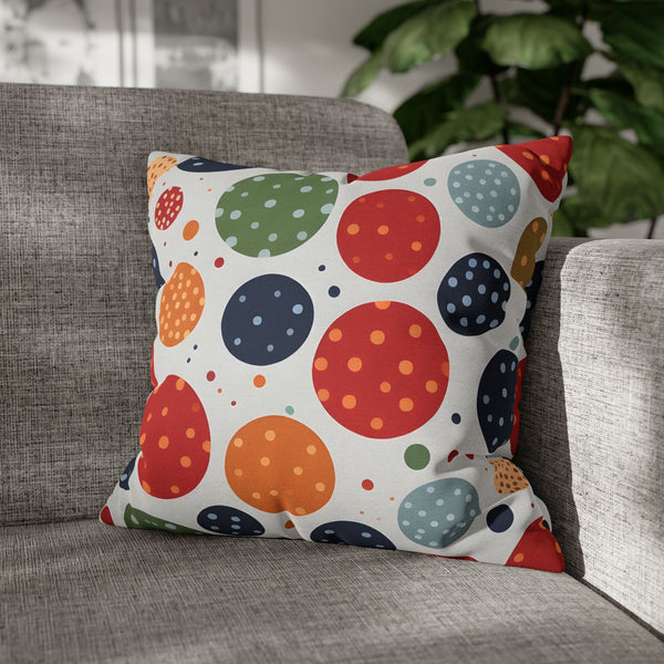 Rich Polka Dots Spun Polyester Square Pillowcase