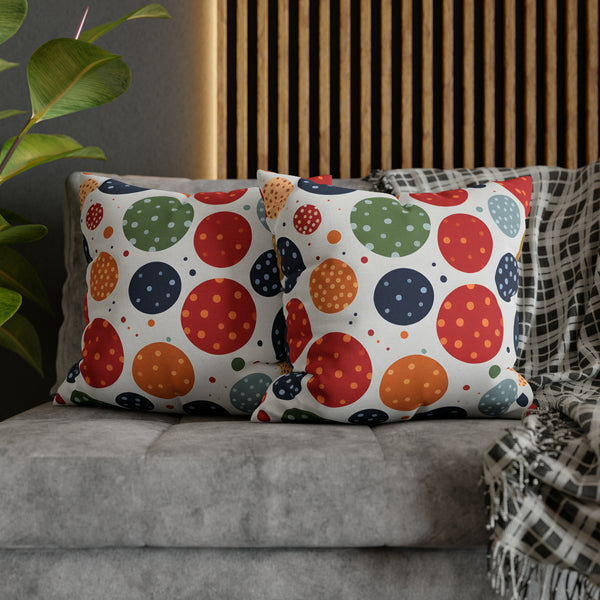 Rich Polka Dots Spun Polyester Square Pillowcase