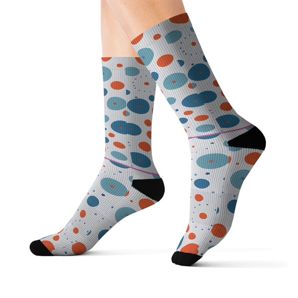 White Polka Dots Sublimation Woman Socks