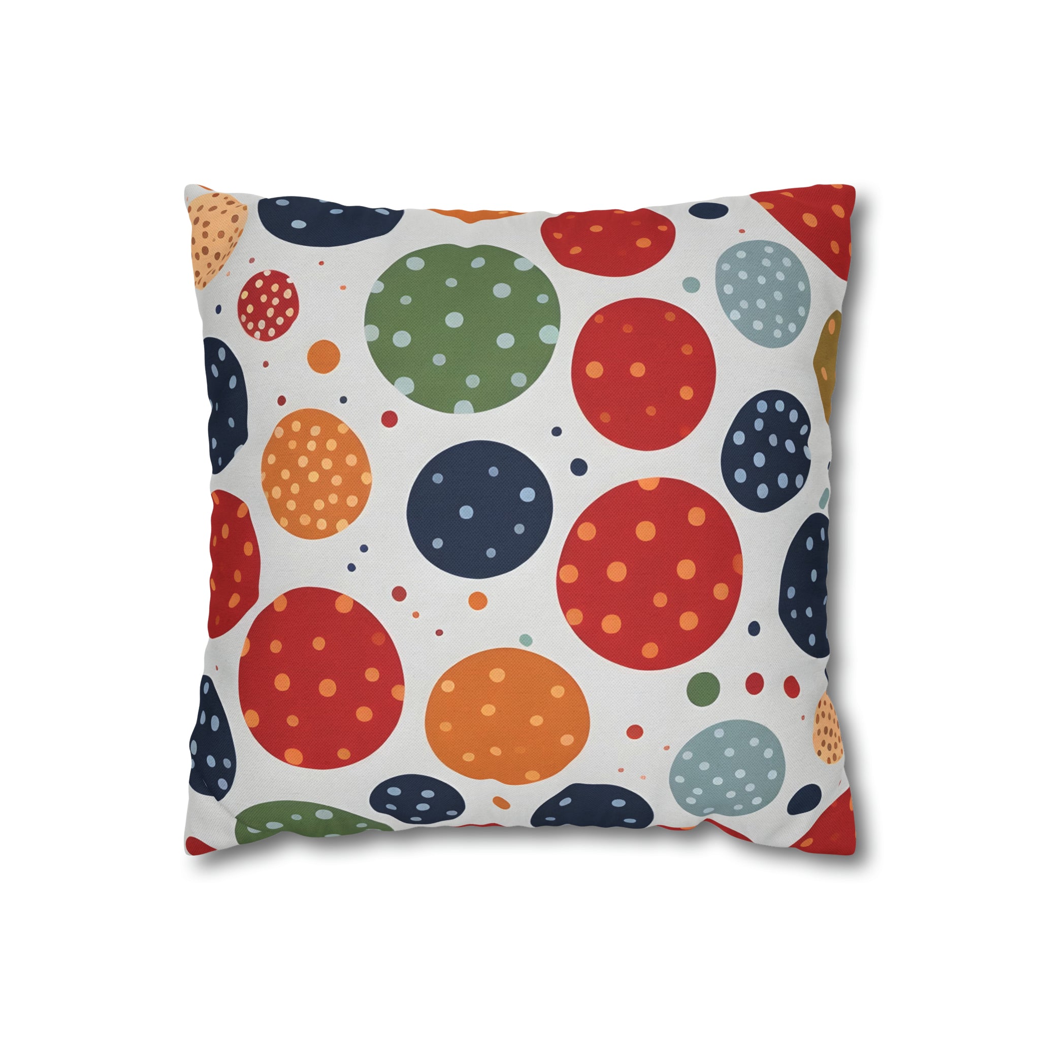 Rich Polka Dots Spun Polyester Square Pillowcase