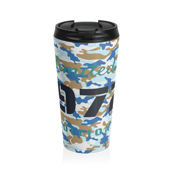 Limited Ed. 1972 Blue Camo Stainless Steel Travel Mug 15 oz.