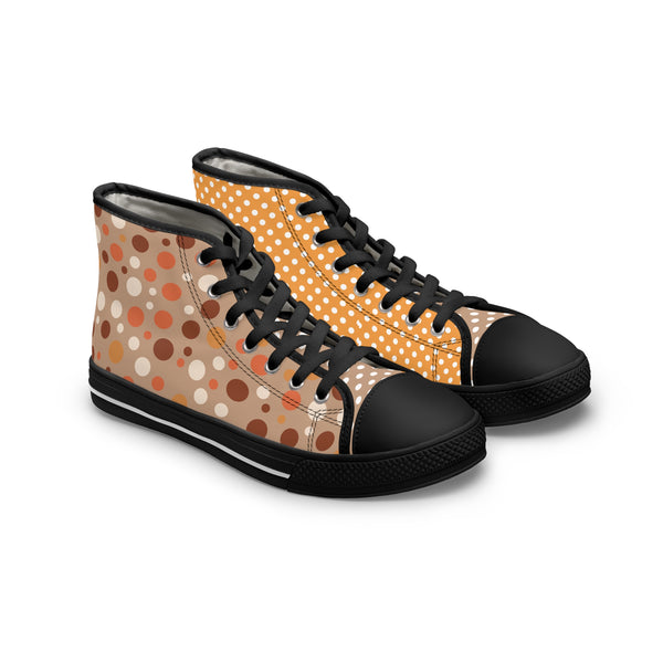 Warm Color Polka Dots Women's High Top Sneakers