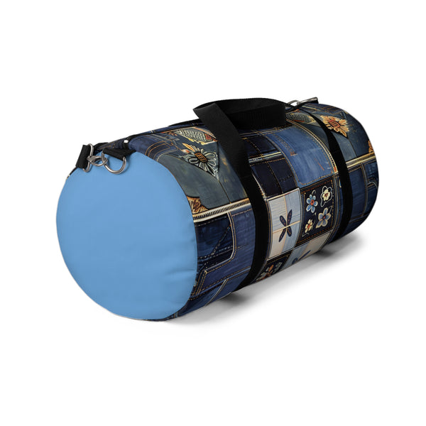 Denim Print Duffel Gym Bag