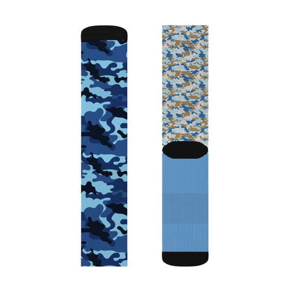 Blue Camo Sublimation Woman Socks