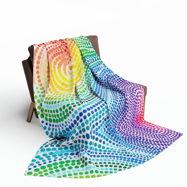 Swirl Polka Dots Arctic Fleece Throw Blanket