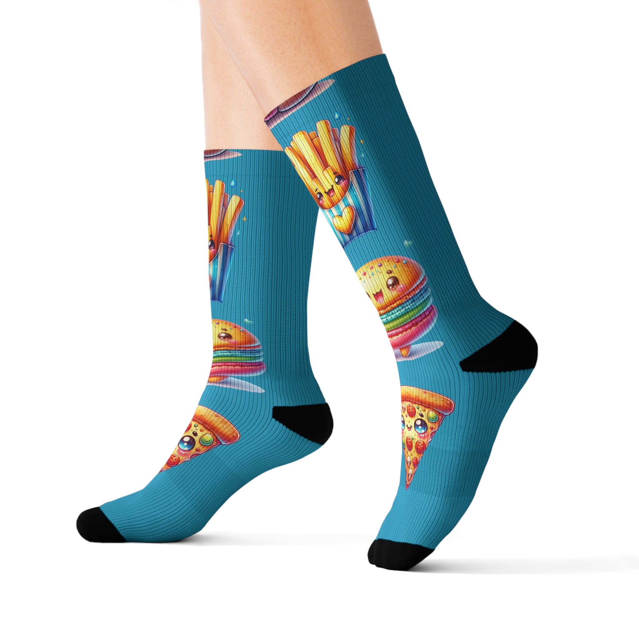 Kawaii Junk Food  Sublimation Woman Socks