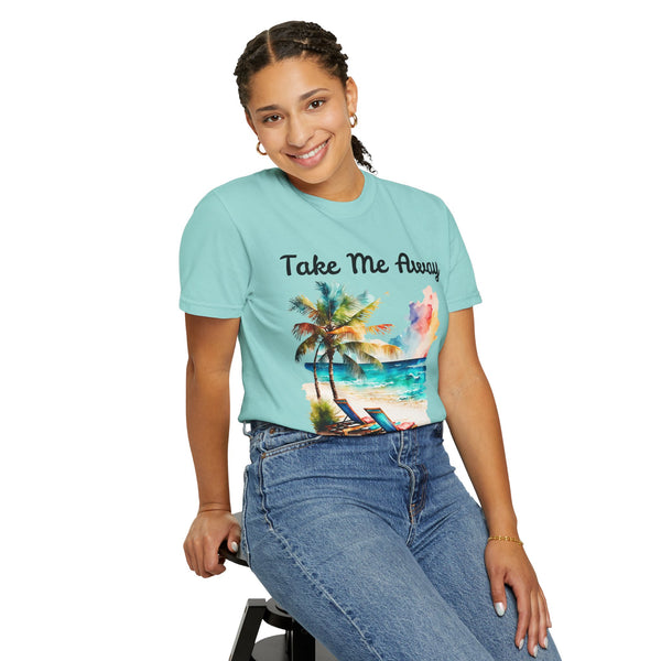 Take Me Away Plus Size Woman Garment-Dyed T-shirt