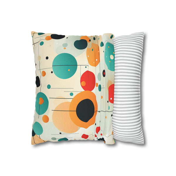 Retro Polka Dots Spun Polyester Square Pillowcase