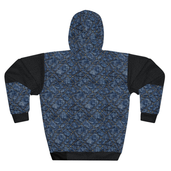 Denim Quilt Woman Pullover Hoodie