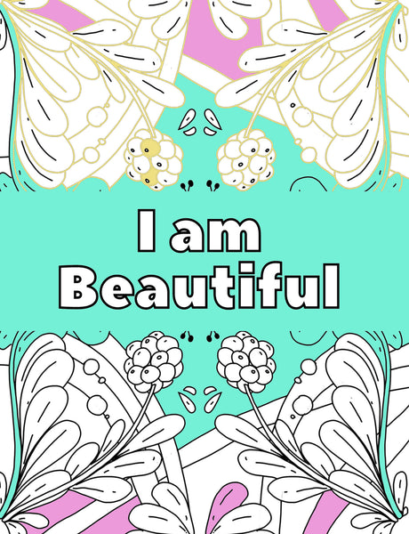 Positive Affirmation Coloring Book Graphic - Digital Download