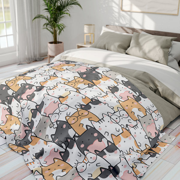 Cat Group Arctic Fleece Throw Blanket