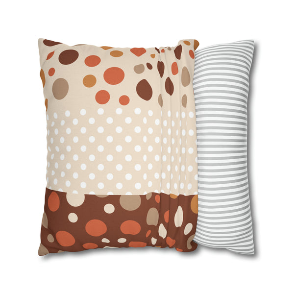 Warm Color Polka Dots Spun Polyester Square Throw Pillowcase