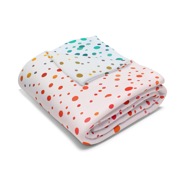 Polka Dots Arctic Fleece Throw Blanket