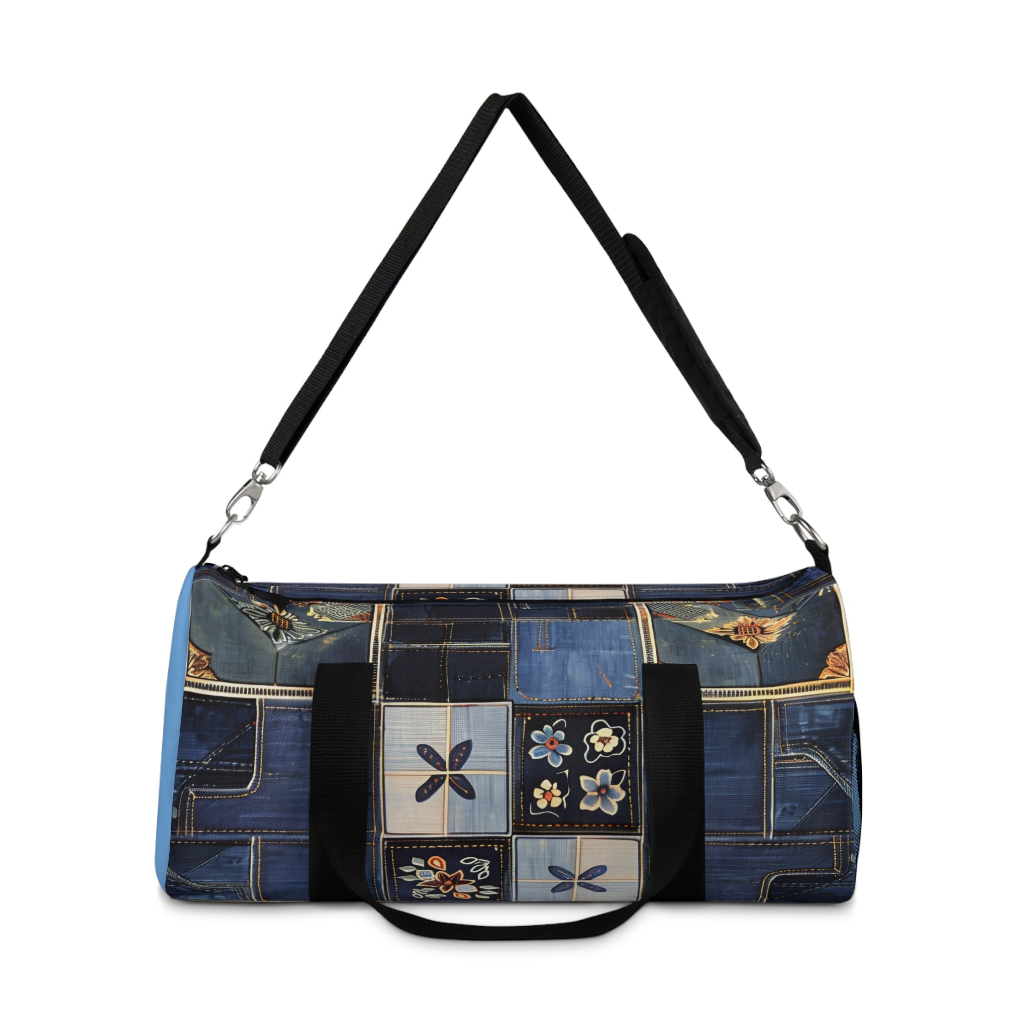 Denim Print Duffel Gym Bag