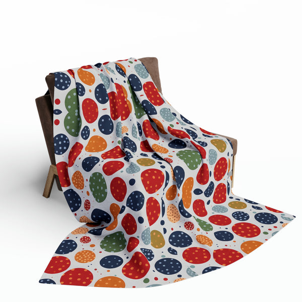 Bright Polka Dots Arctic Fleece Throw Blanket