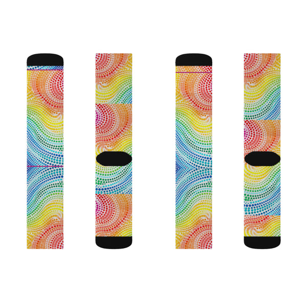 Rainbow Swirl Sublimation Woman Socks