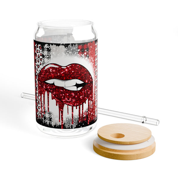 I love you Lips Sipper Glass, 16oz