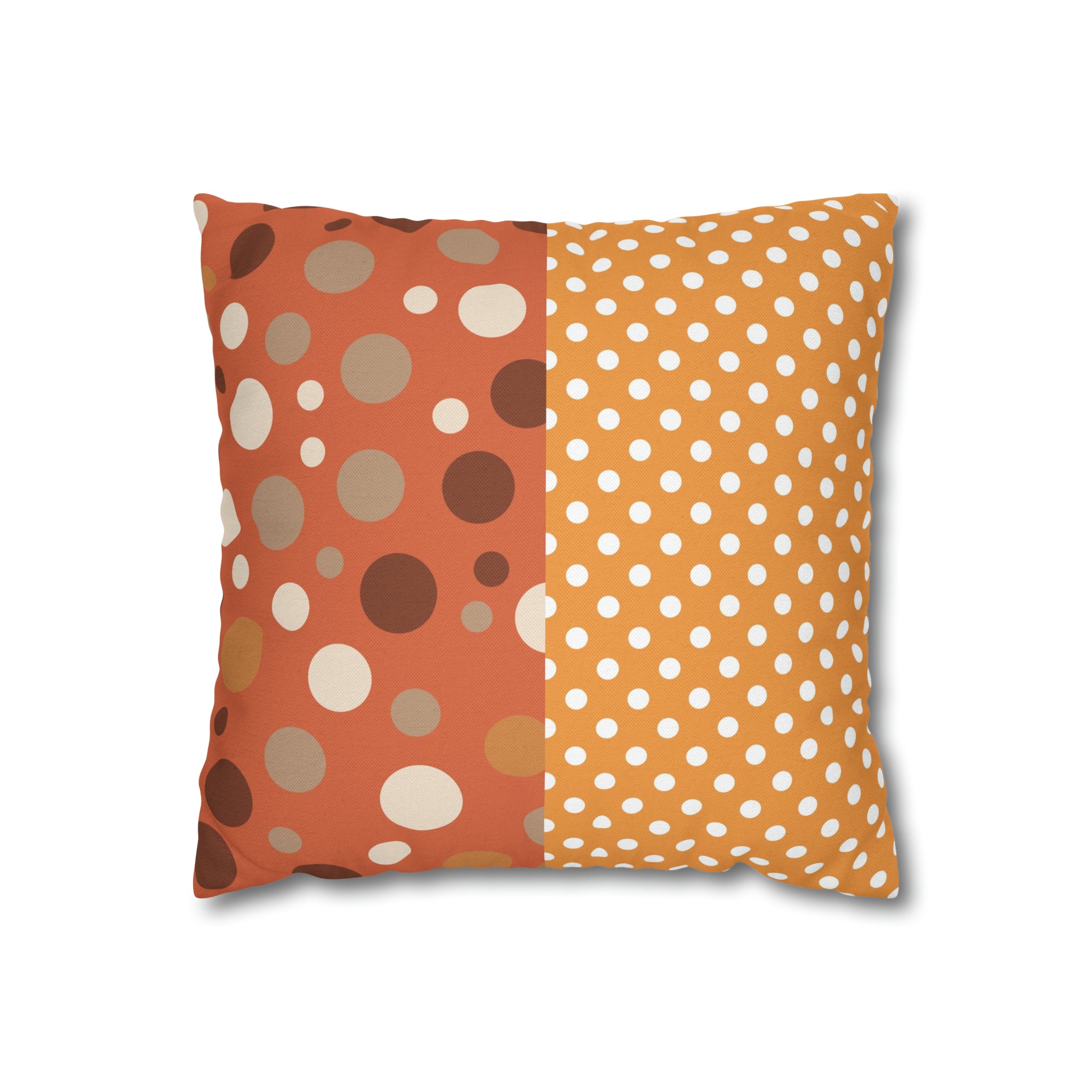 Large Warm Color Polka Dots Spun Polyester Square Throw Pillowcase