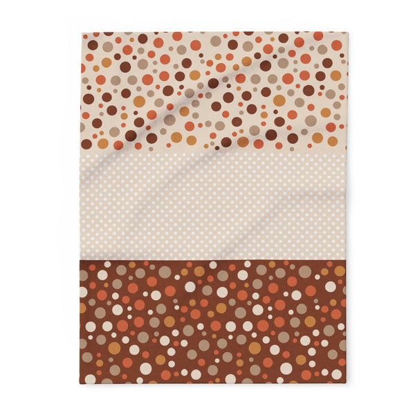 Warm Color Polka Dots Arctic Fleece Throw Blanket