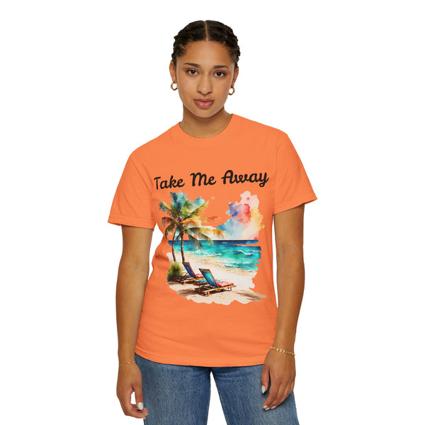 Take Me Away Plus Size Woman Garment-Dyed T-shirt