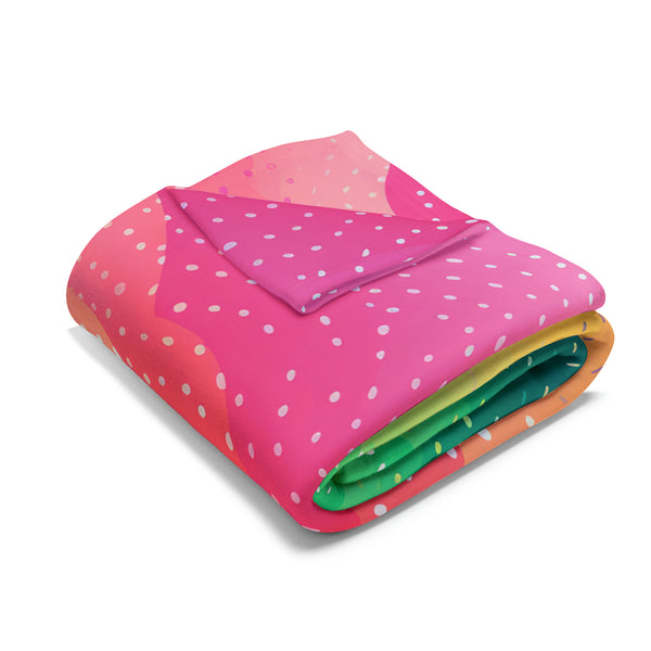 Rainbow Dots Arctic Fleece Throw Blanket