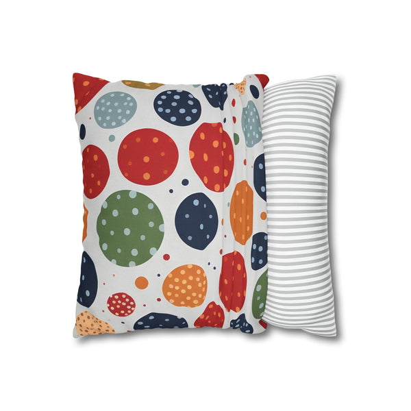 Rich Polka Dots Spun Polyester Square Pillowcase