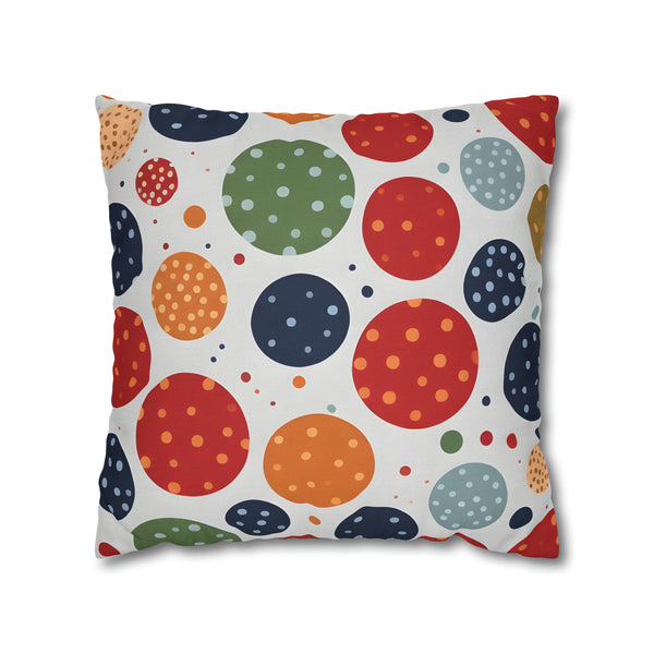 Rich Polka Dots Spun Polyester Square Pillowcase