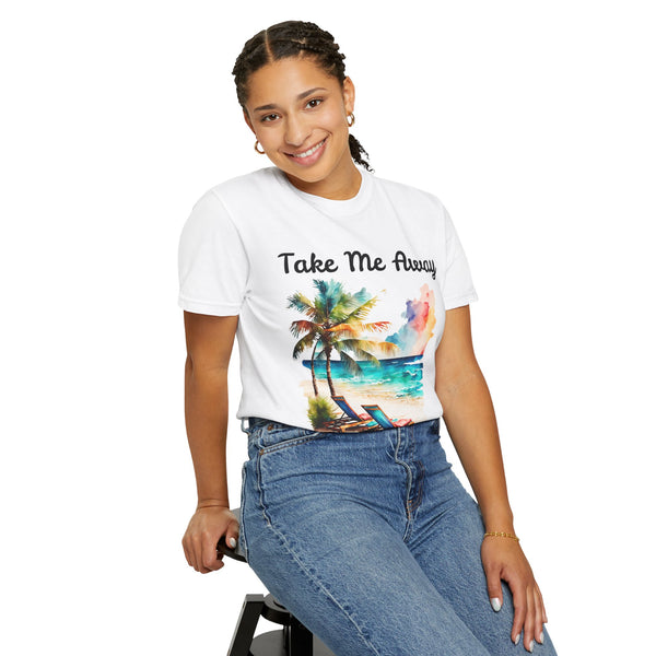 Take Me Away Plus Size Woman Garment-Dyed T-shirt