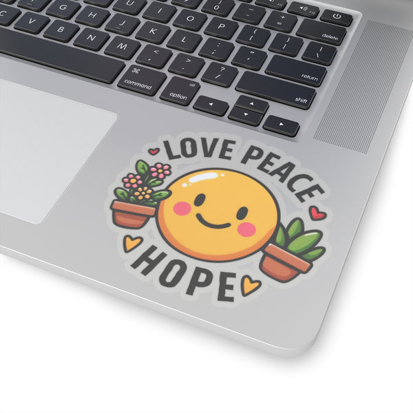 Love, Peace & Hope Kiss-Cut Stickers