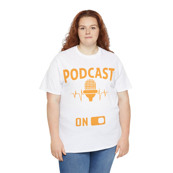 Podcast Mode On Plus Size Woman Heavy Cotton Tee