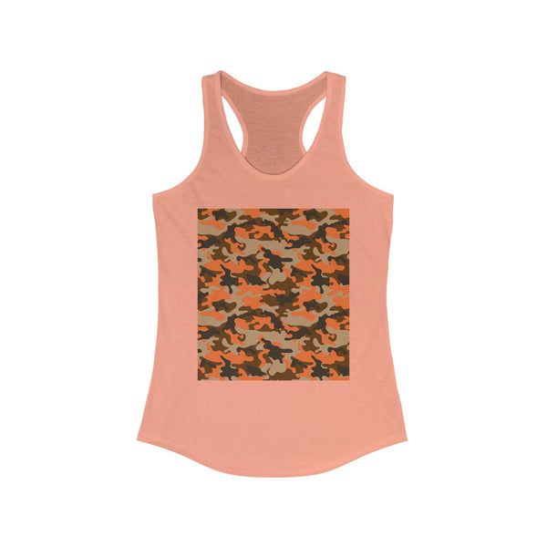 Orange Camo Women's Ideal Racerback Tank Top