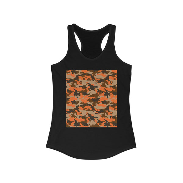 Orange Camo Women's Ideal Racerback Tank Top