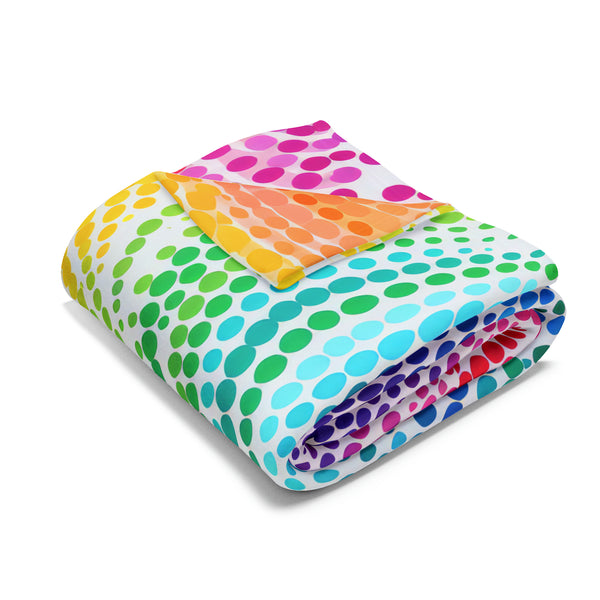 Swirl Polka Dots Arctic Fleece Throw Blanket