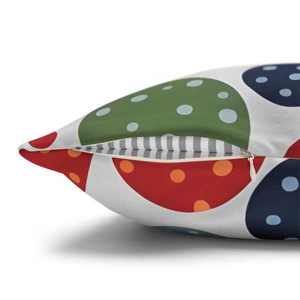 Rich Polka Dots Spun Polyester Square Pillowcase