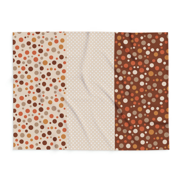 Warm Color Polka Dots Arctic Fleece Throw Blanket