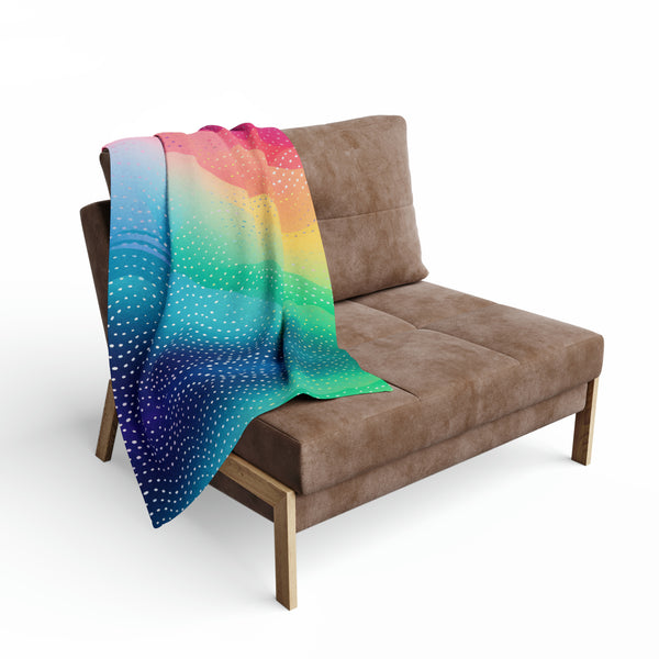 Rainbow Dots Arctic Fleece Throw Blanket