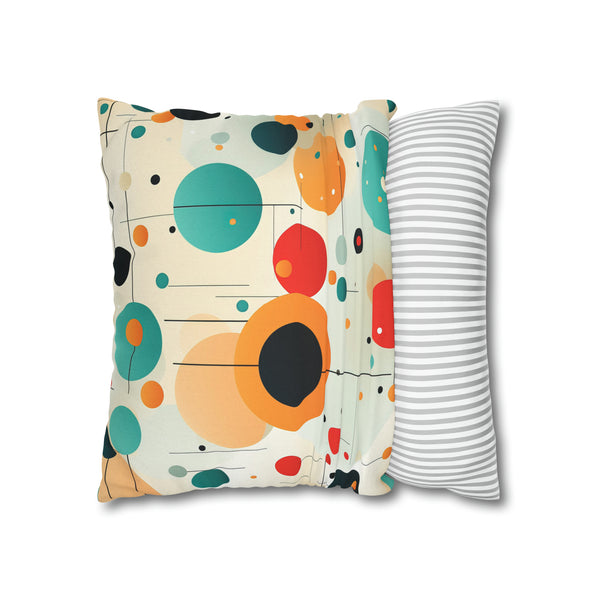 Retro Polka Dots Spun Polyester Square Pillowcase