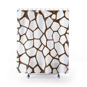 Brown/White Print Shower Curtains