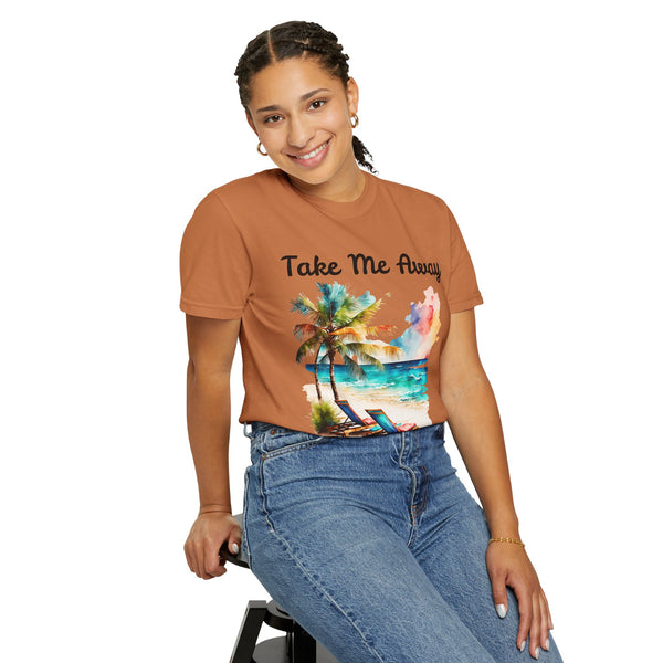 Take Me Away Plus Size Woman Garment-Dyed T-shirt