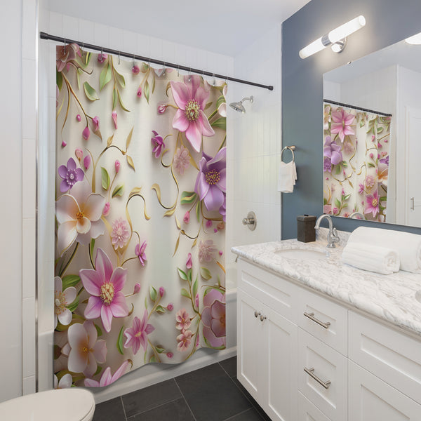 3D Flower Shower Curtains