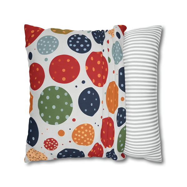 Rich Polka Dots Spun Polyester Square Pillowcase