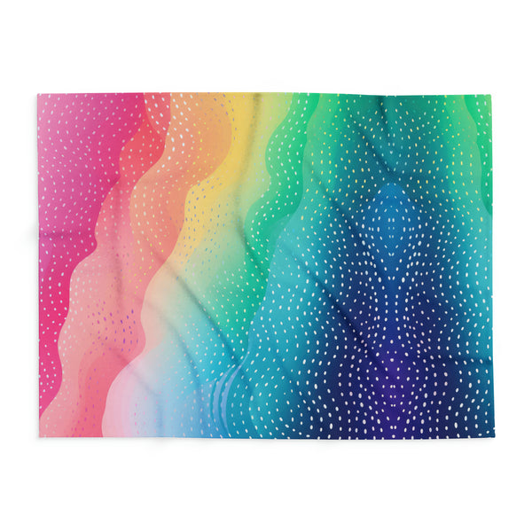 Rainbow Dots Arctic Fleece Throw Blanket