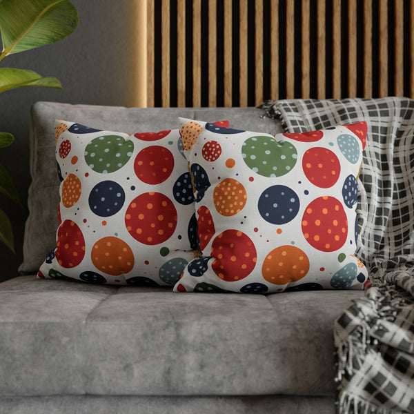 Rich Polka Dots Spun Polyester Square Pillowcase