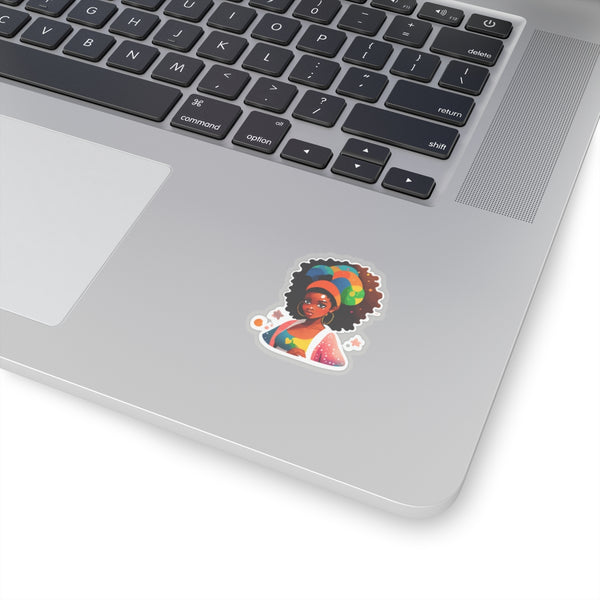 Colorful Afro-Futuristic Woman Kiss-Cut Stickers