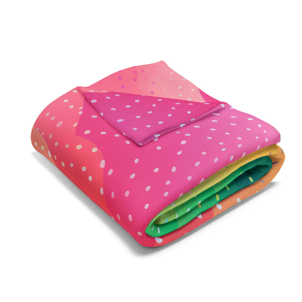 Rainbow Dots Arctic Fleece Throw Blanket